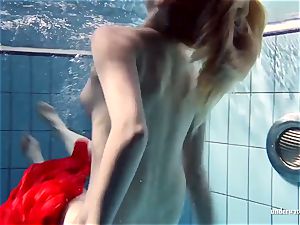 red-hot light-haired Lucie French teenager in the pool