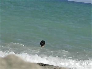 nudist beach video fabulous cock-squeezing broads